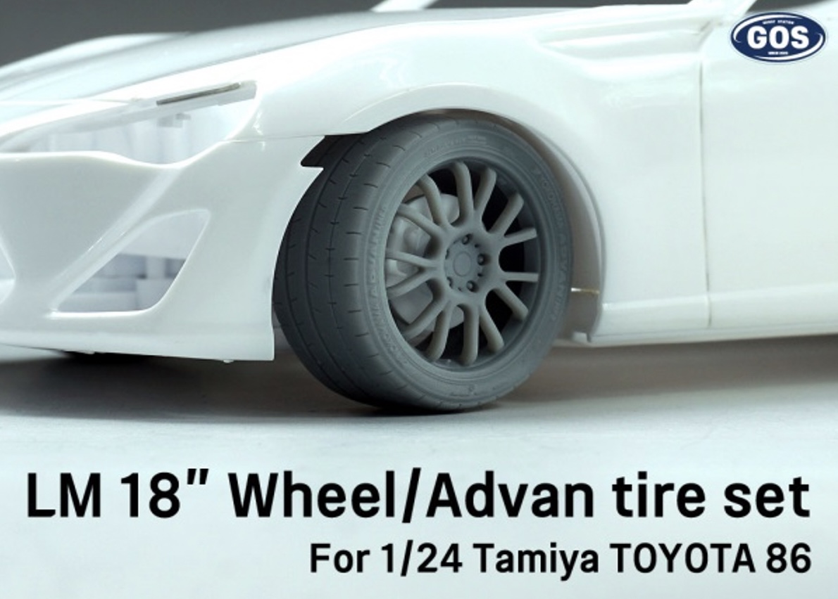 GOS 1/24 3Dプリント 18インチ タイヤ一体型 LMホイールセット トヨタ