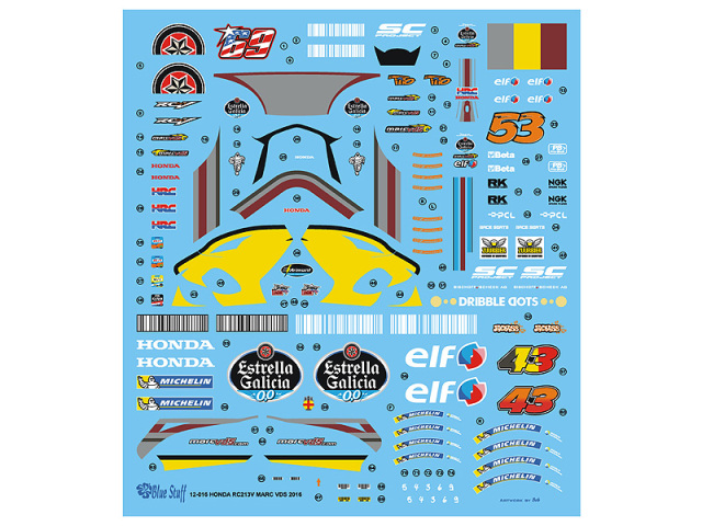 ブルースタッフ 1/12 ホンダ RC213V チームマルケス VDS 2016 フル