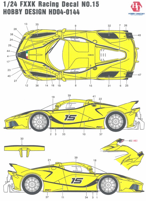 ホビーデザイン 1/24 FXXK レーシング デカール No.15 HD04-0144