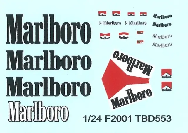 TBデカール 1/24 フェラーリ F190 641/2 A.プロスト マルボロ タバコ