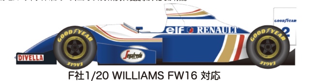 スタジオ27 1/20 トランスキット ウィリアムズ FW16B 1994 フジミ対応