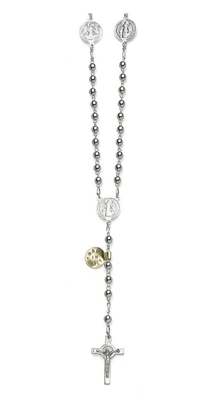 イタリア LALD00033SB シルバー925 聖ベネディクト シルバーロザリオ