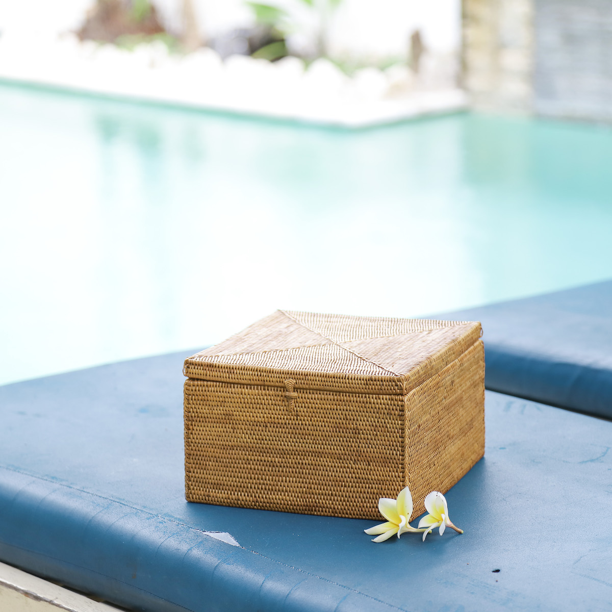 正方形蓋付き収納ボックスS (BOX458) Rosily(ロージリー) バリ島 アタ