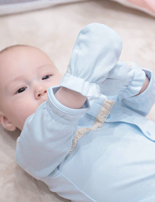 オーガニックコットン100％ 2WAYカバーオール＆ミトン 2点SET