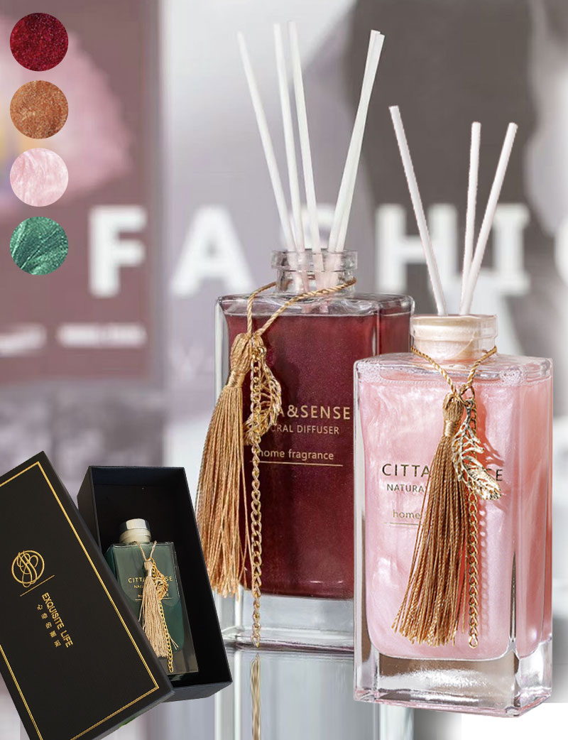 ラメ混 ルームフレグランス アロマ グラデーションボトル チャーム付き