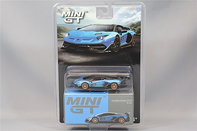 TSM ミニGT 1/64 ランボルギーニ アヴェンタドール SVJ 63 ブルー
