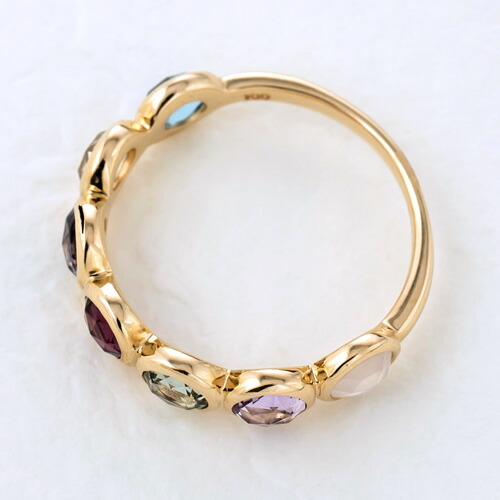 お守りアミュレット♪】リング K10イエローゴールド マルチカラー