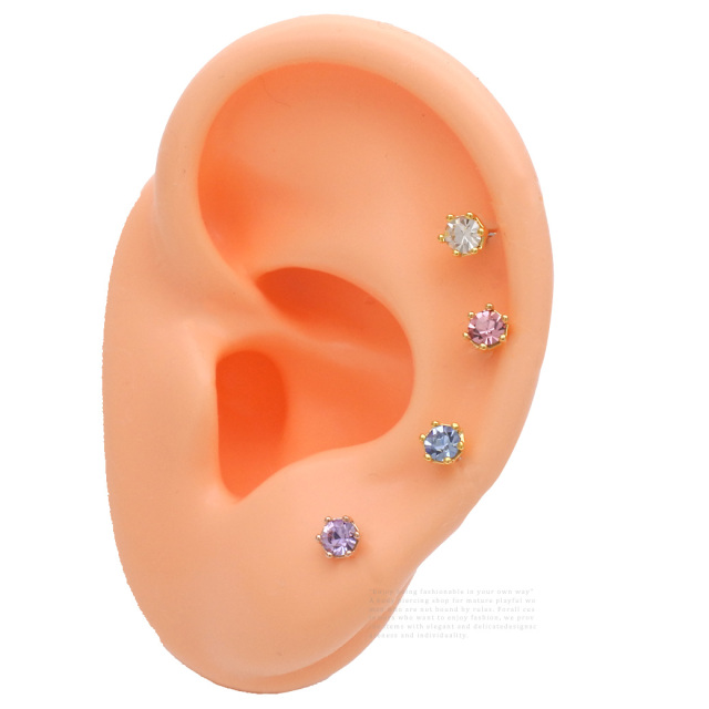 16G 14G ］キレイ色♪カラフルストーン 高級感のある6本爪デザイン