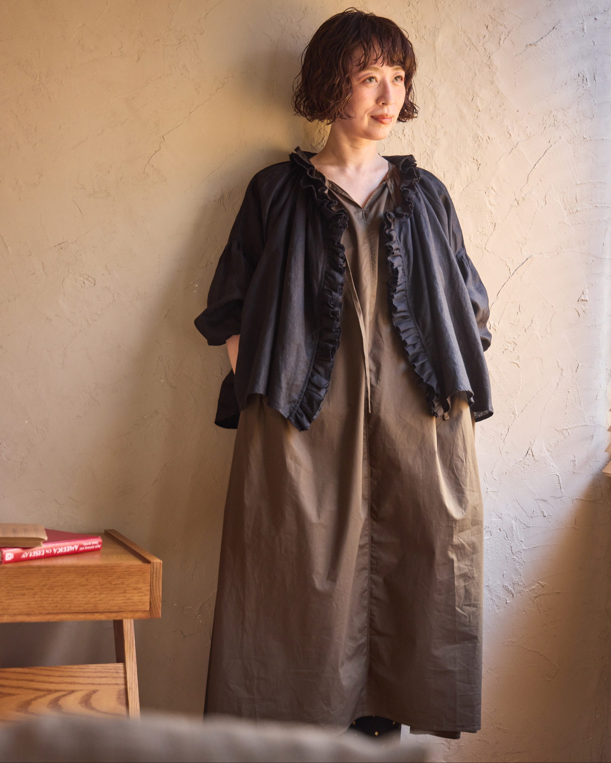 受付終了【tomomiさんコラボ】リネンエアーウォッシュフリルブラウス