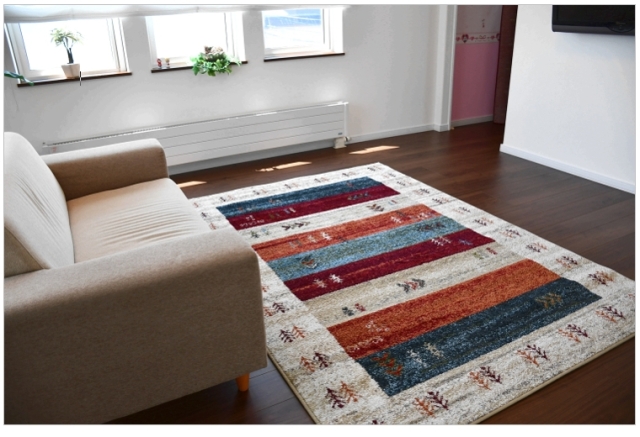 ギャッベ ラグ おしゃれ 1.5畳 133×190 カーペット 絨毯 じゅうたん 防