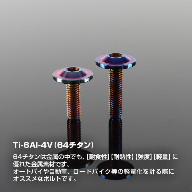 チタンボルト トルクス穴付き フランジ付き ボタンボルト M5×15mm