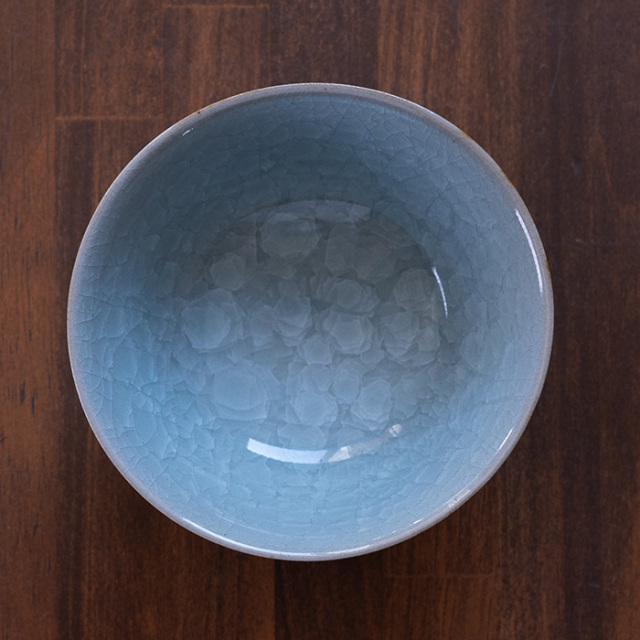 共箱付】青磁茶碗（RH-061） 作家「林隆一郎」