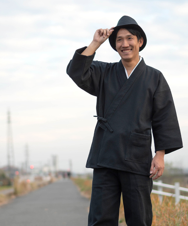 太刺子作務衣（ふとさしこさむえ） No.2 黒（ブラック）