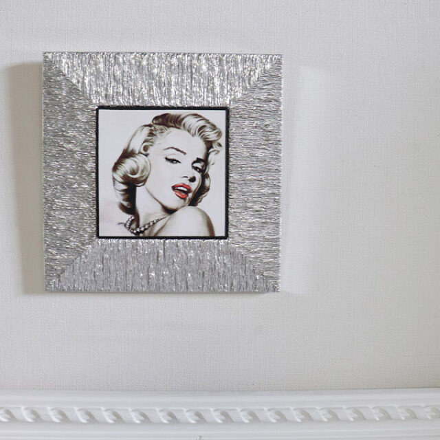 イタリア製 額絵 マリリンモンロー シルバー TypeA ウォールアート
