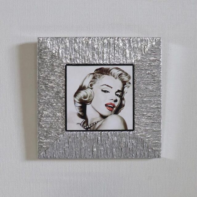 イタリア製 額絵 マリリンモンロー シルバー TypeA ウォールアート