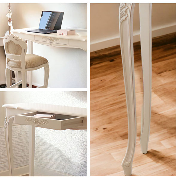 カウンターテーブル 幅135cm｜ヨーロピアンクラシックホワイト