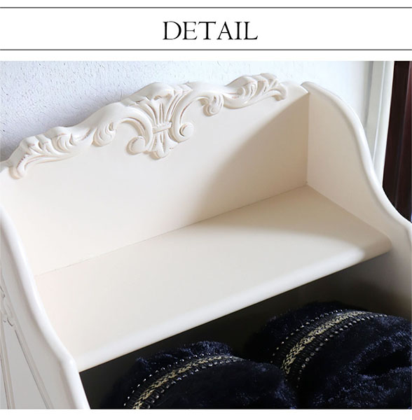 スリッパラック｜ヨーロピアンクラシックホワイト｜おしゃれインテリア