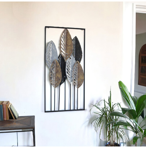 壁面をおしゃれに演出 ウォールアートパネル(3カラーリーフ） 壁掛け