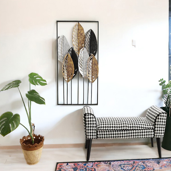 壁面をおしゃれに演出 ウォールアートパネル(3カラーリーフ） 壁掛け