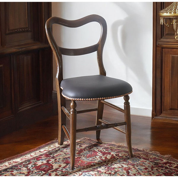 アンティークリプロダクト ミニバルーンチェア（ブラウンレザー