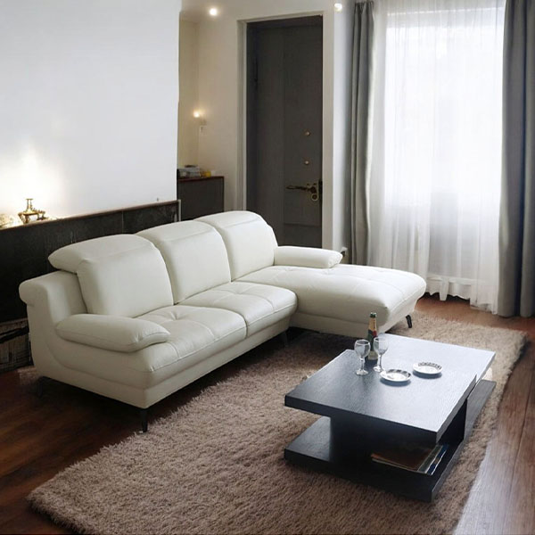 背もたれがハイバックに変身 本革 リクライニングレザーカウチソファ