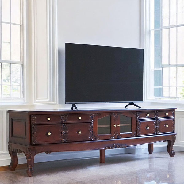 マホガニー材使用 パルマエミリア アンティークブラウン テレビボード