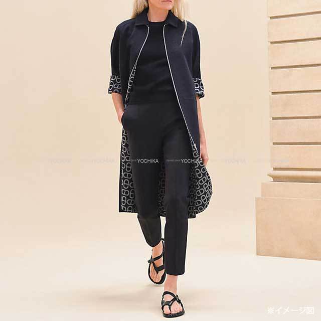 HERMES エルメス レディース ジップコート シェーヌダンクル ブルー