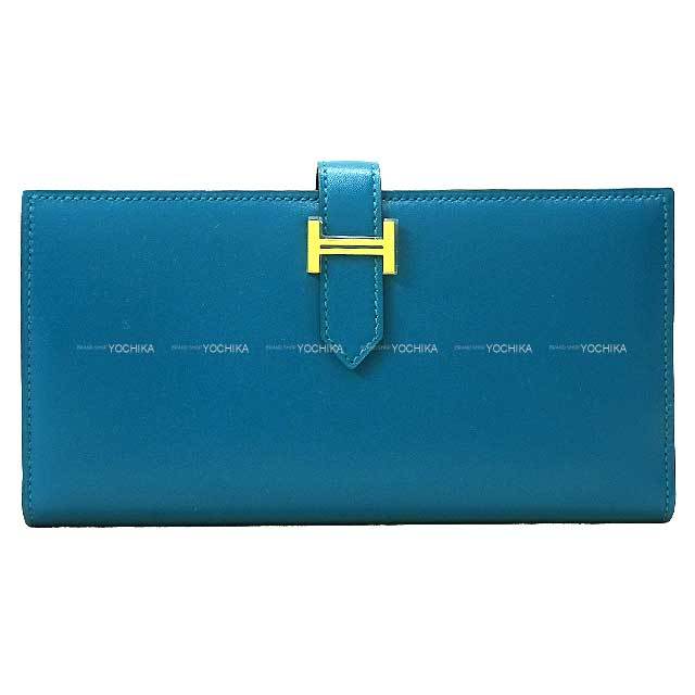HERMES エルメス 長財布 ベアンスフレ ブルーイズミール ヴォータデ