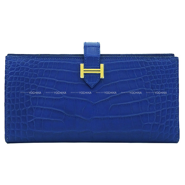 HERMES エルメス 長財布 ベアンスフレ ブルーエレクトリック