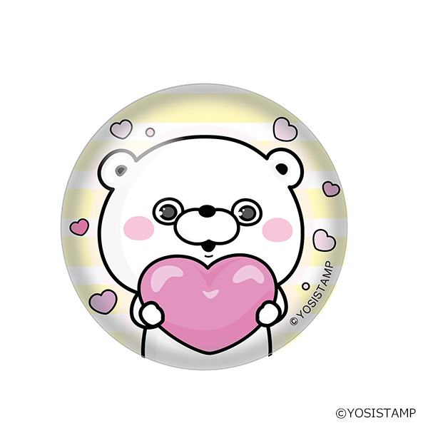 ヨッシースタンプ ガラスピンズ くまさんA ハート 4580560320047