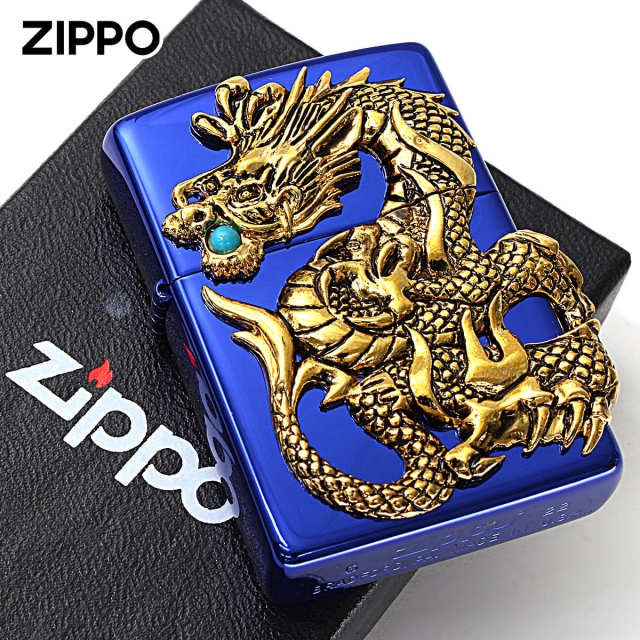 Zippo ジッポー 限定100個 ドラゴンメタル ターコイズ 龍 天然石