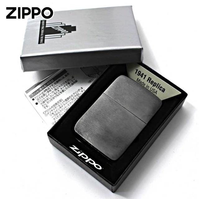 Zippo ジッポー 1941レプリカ 無地 ブラックアイス Black Ice つや消し
