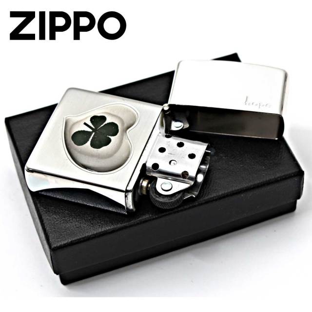 Zippo ジッポー 四つ葉 クローバー 本物 ホープ Hope 希望 銀サテーナ