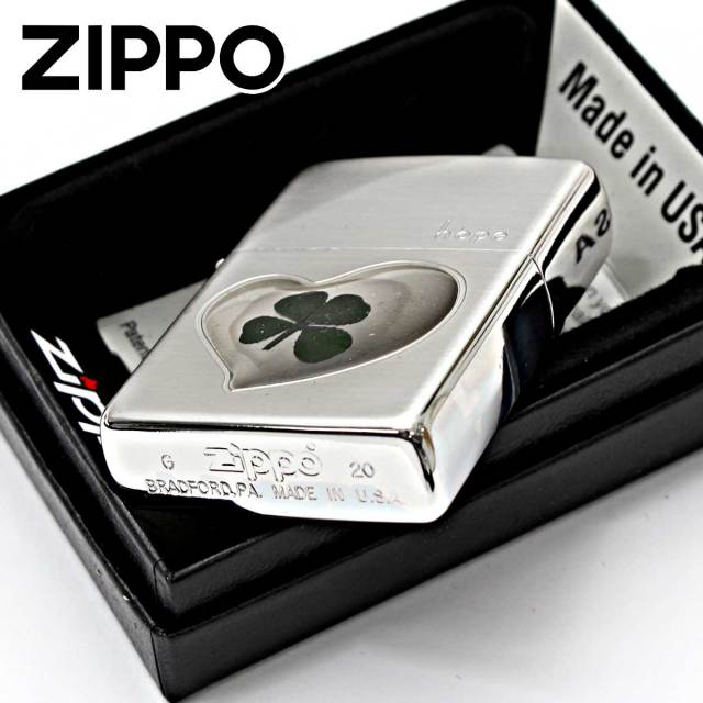 Zippo ジッポー 四つ葉 クローバー 本物 ホープ Hope 希望 銀サテーナ