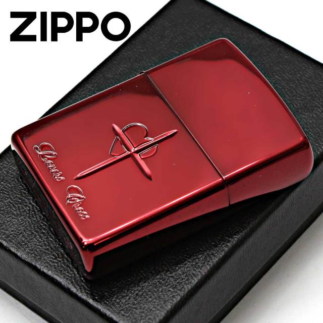 Zippo ジッポー ラバーズ クロス ハート レッド ミラー Lovers Cross
