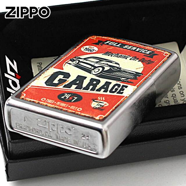 Zippo ジッポー オールドポスター風 GARAGE Mechanic On Duty