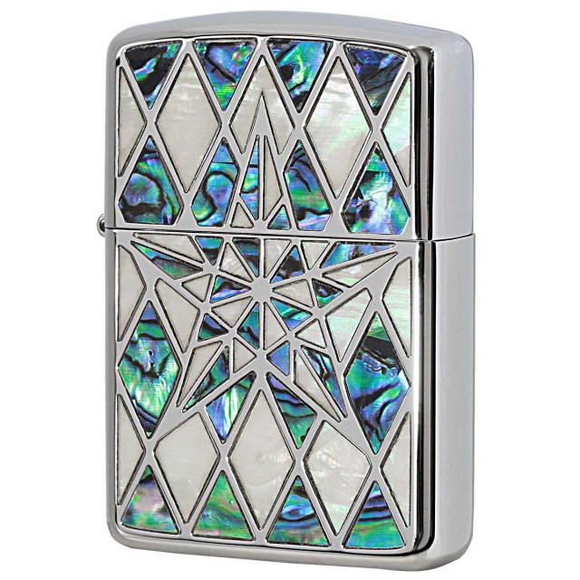 Zippo ジッポー アーマー シェル 貝 スター 星 インレイ 象嵌 シルバー