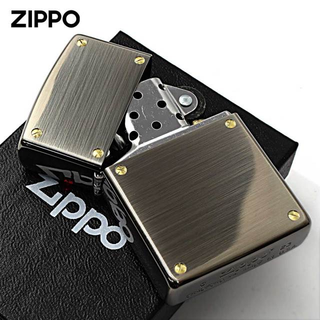 Zippo ジッポー スクリュー 無地 両面加工 ブラックニッケル SCREW 2BN