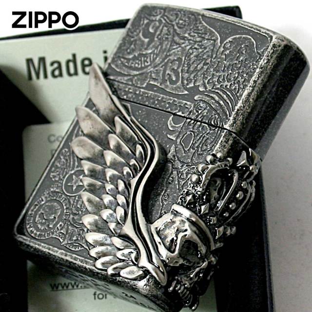 Zippo ジッポー スカル ドクロ 骸骨 羽 ウイング フォーチュンヘッド