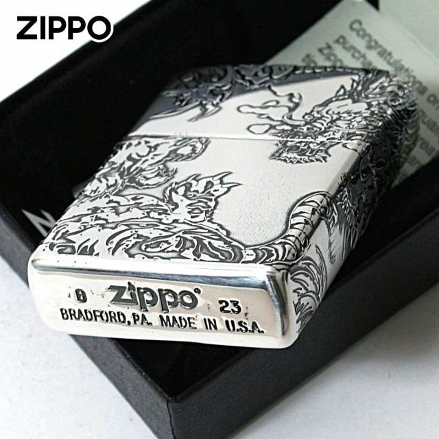 Zippo ジッポー タイガー ドラゴン 龍虎 5面連続デザイン 銀いぶし SV