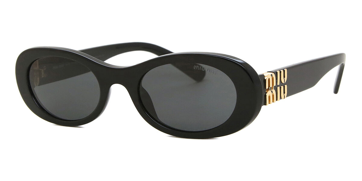 Miu Miu MU06ZS 1AB5S0 Oval Black Sunglasses | SmartBuyGlasses India
