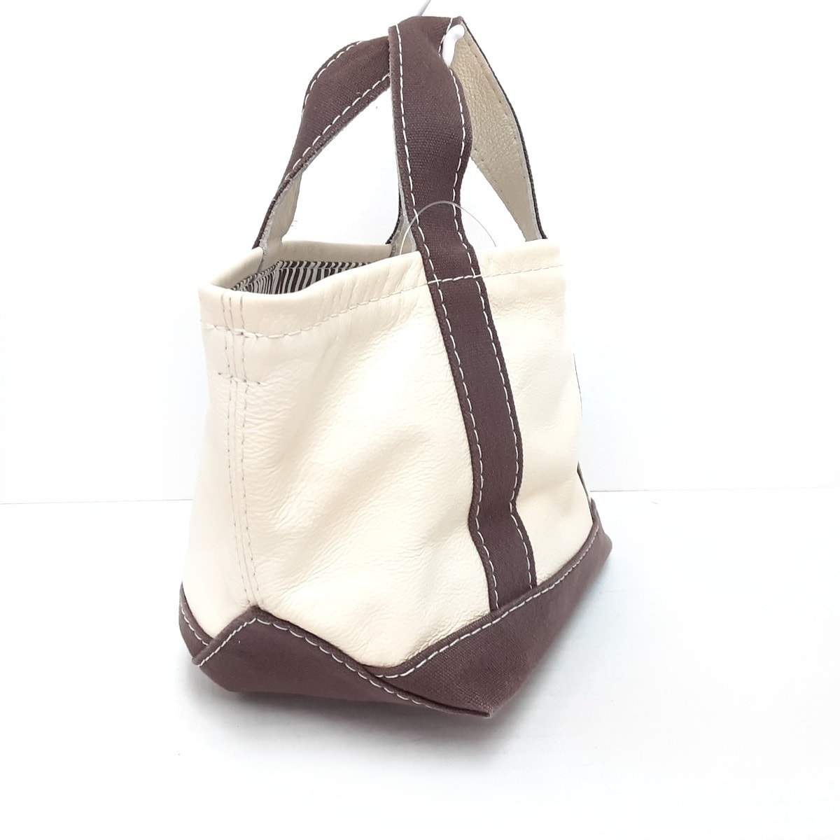 グッドグリーフ/トートバッグ/アイボリー×ダークブラウン/レザー
