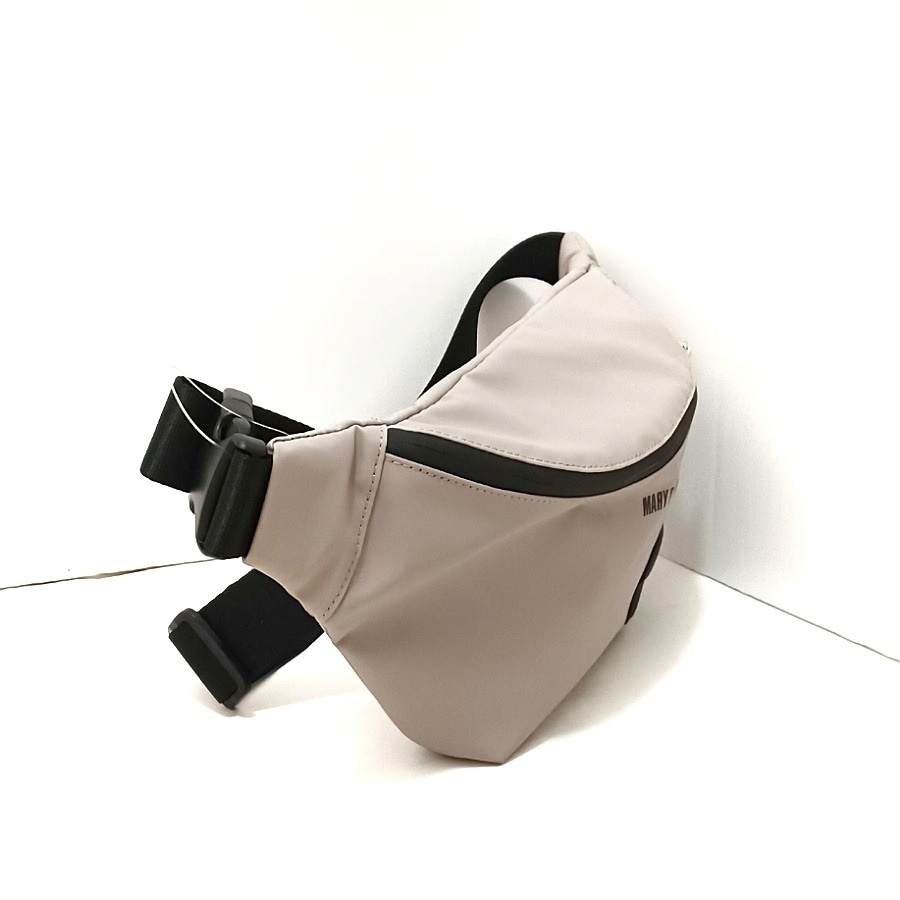 マリークワント/ウエストポーチ/ピンクベージュ×黒/PVC(塩化ビニール