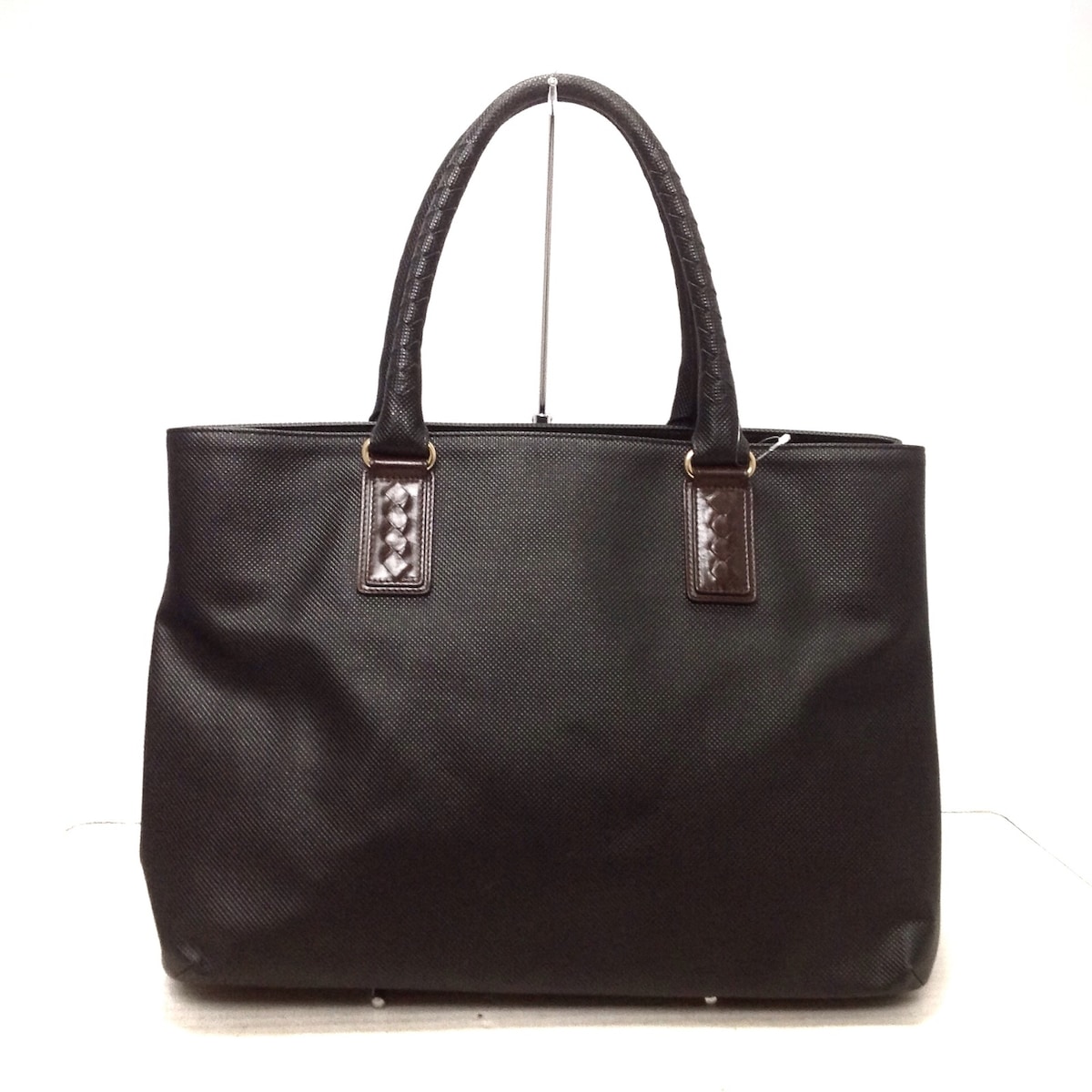 ボッテガヴェネタ/トートバッグ/マルコポーロ/黒×ダークブラウン/PVC