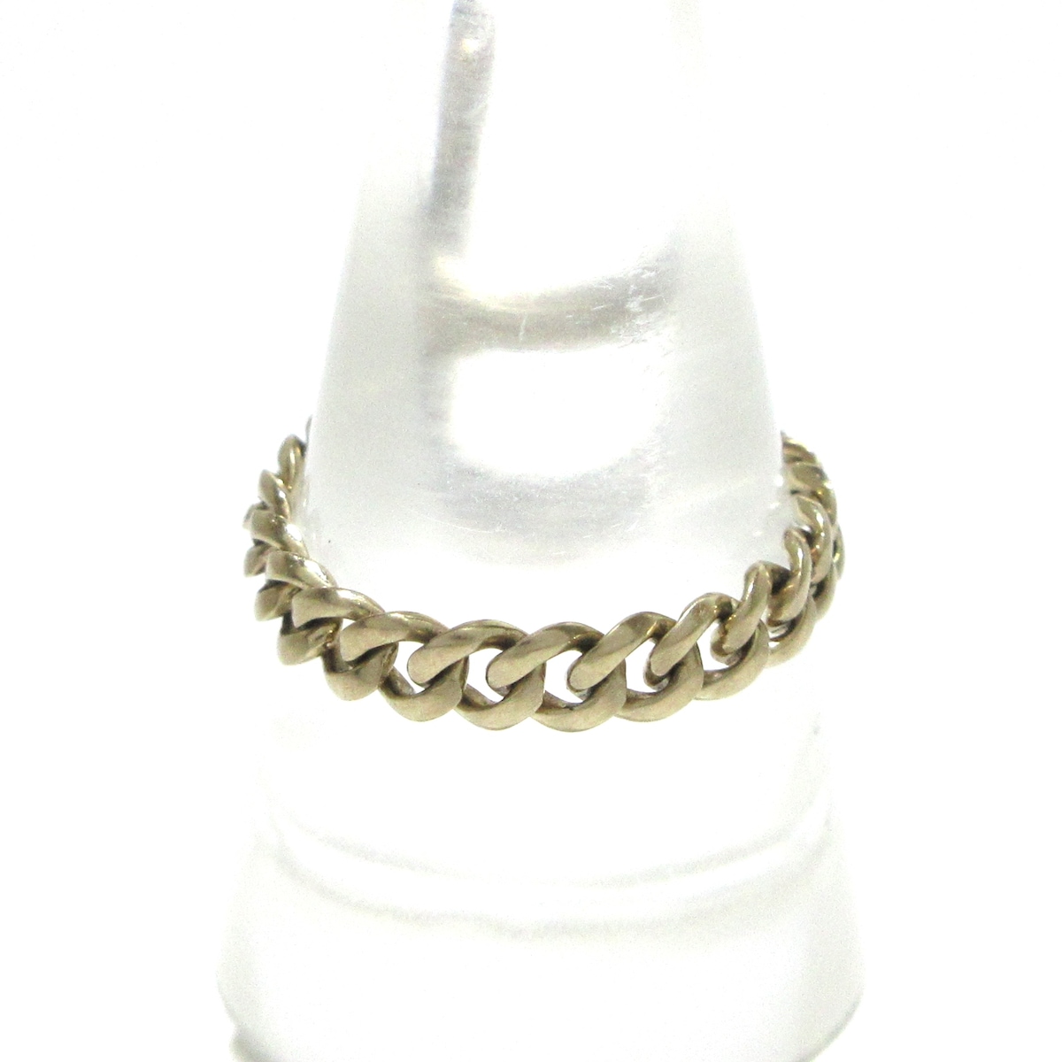 ハム/リング/Tバーチェーンリング/K18WG×ダイヤモンド/ダイヤ0.22