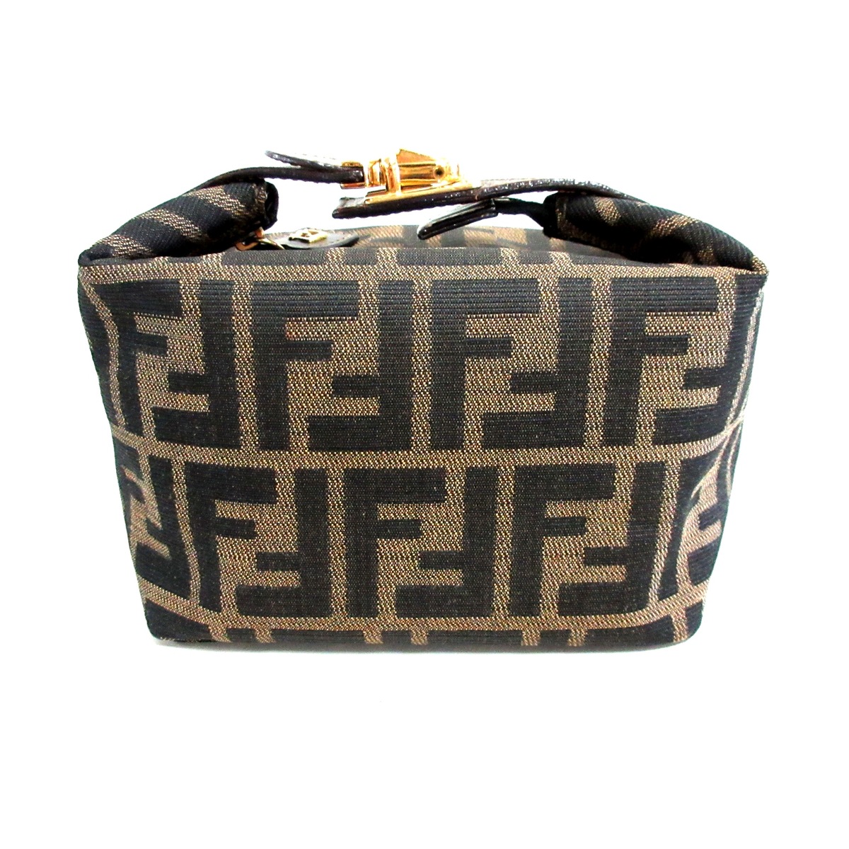 フェンディ/ポーチ/ズッカ柄/ダークブラウン×ブラウン/ジャガード