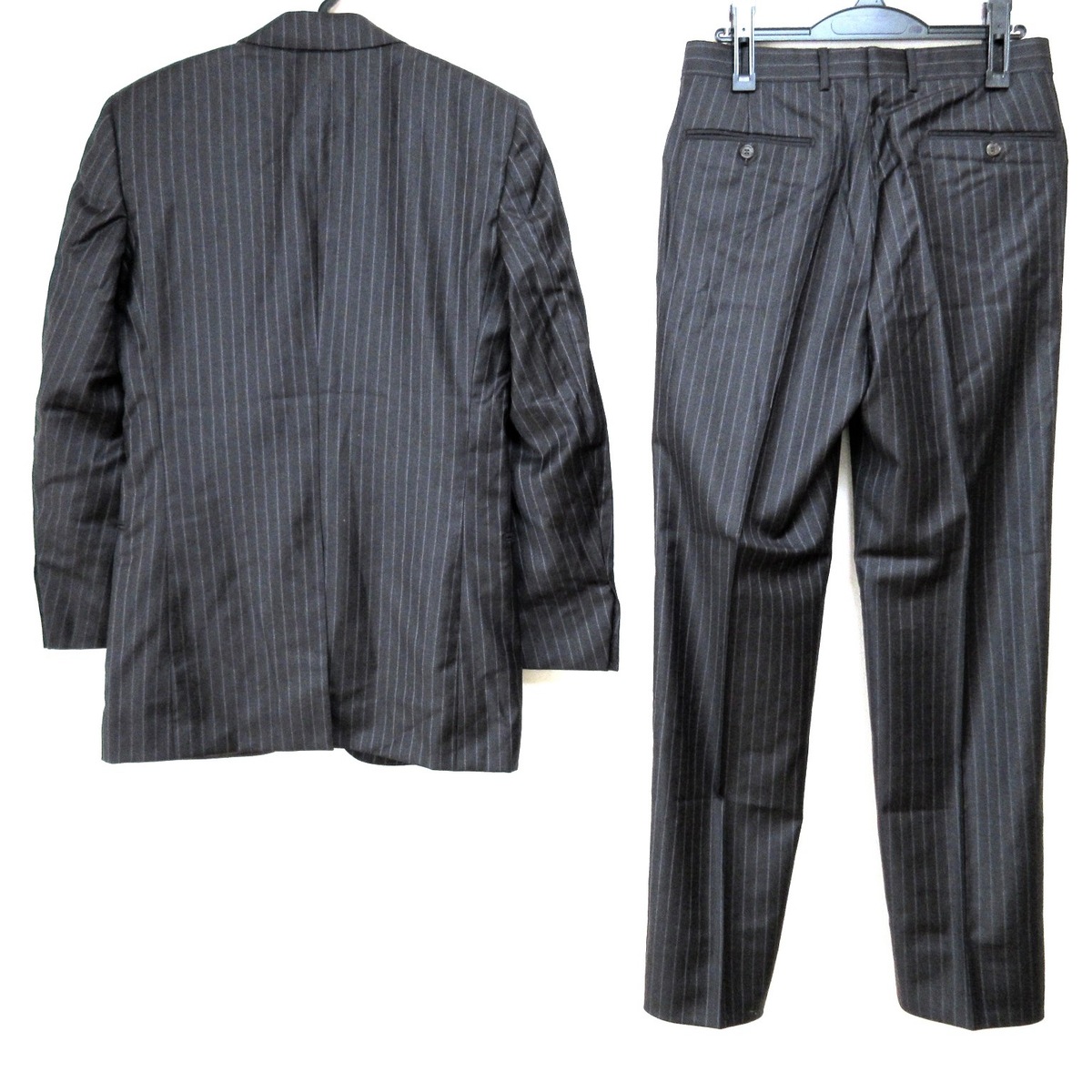 エルメス/メンズスーツ/ダークグレー×ライトグレー×パープル/サイズ