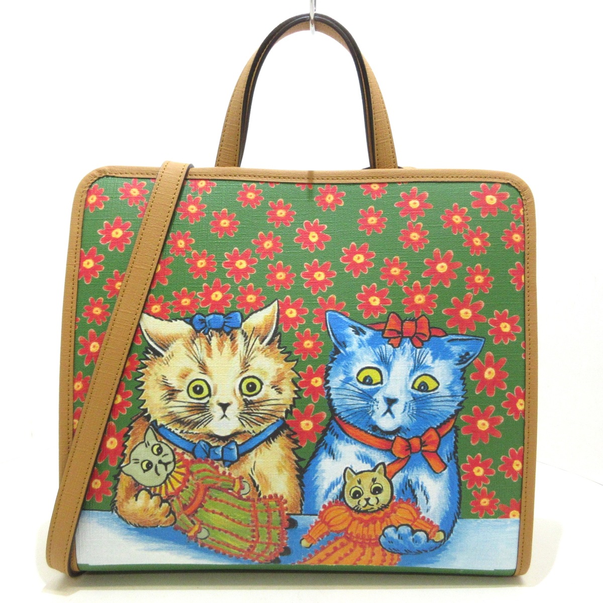 グッチ/トートバッグ/GGプラス・GGスプリーム/グリーン×ブラウン