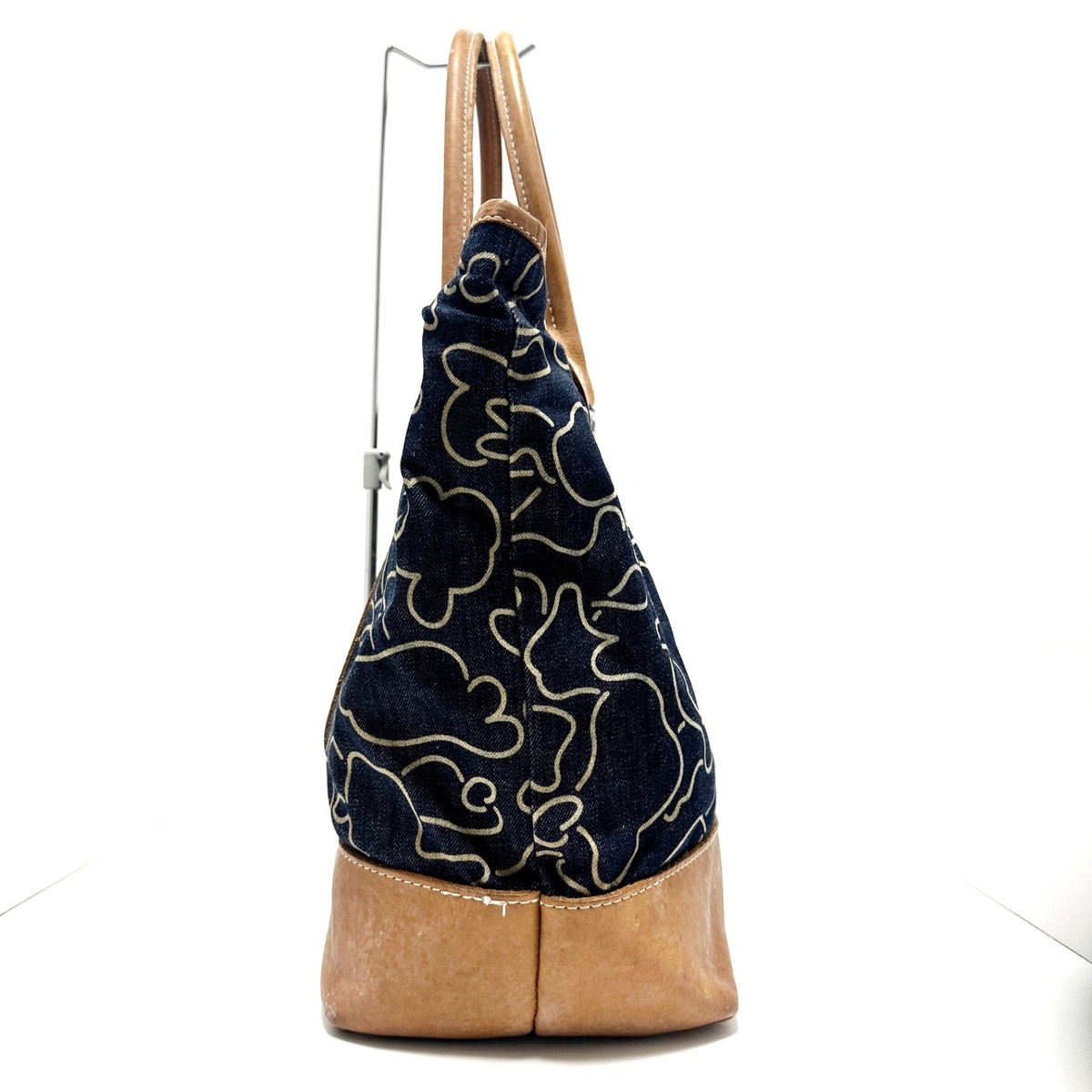 ア ベイシング エイプ/トートバッグ/ダークネイビー×ブラウン×ベージュ