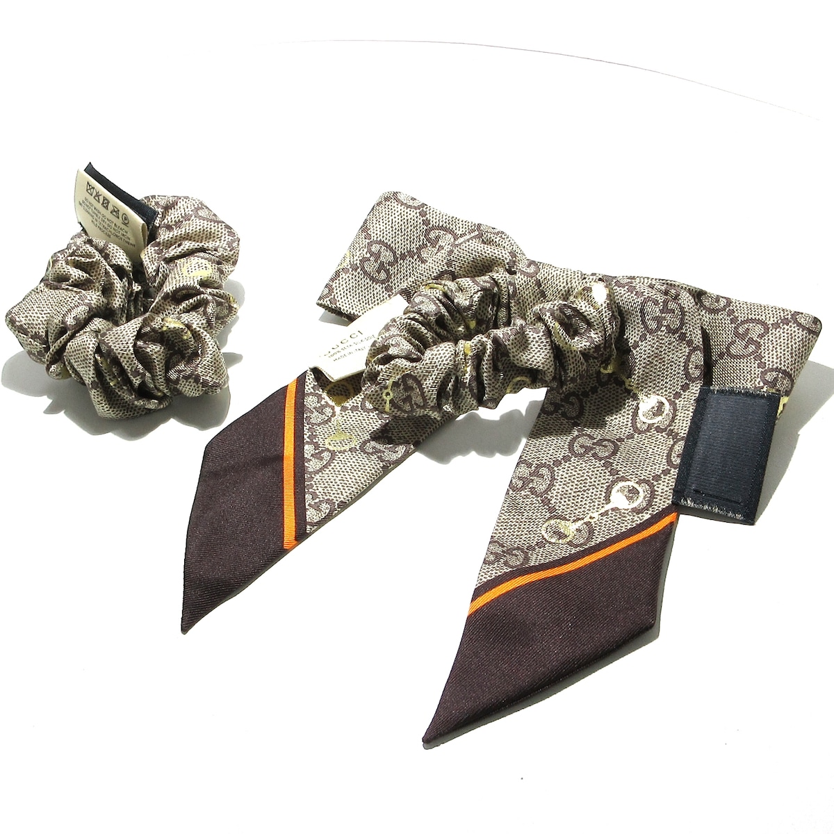 グッチ/アクセサリー/GG シルク シュシュ セット/ベージュ×ダーク